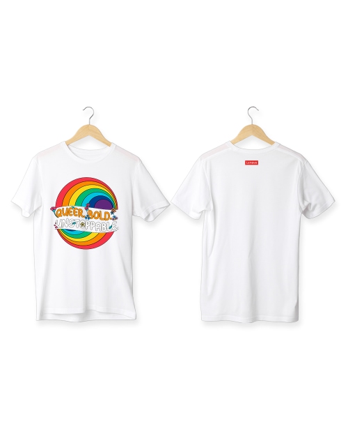 Queer Bold Pima Round Neck T-Shirt- White